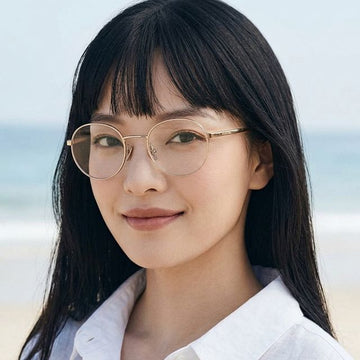 CHANEL Eyeglass Frame 50 Round Gold for Unisex Fashion 157640680