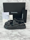 CHANEL Lambskin Velcro CC Logo Sandals 38.5 157641096 [P]