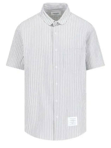 Thom Browne Striped Seersucker Short-Sleeve Shirt MWS314A F0586 045 133044947