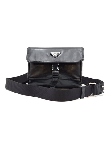 PRADA Dreieckslogo Mini-Crossbody Tasche Schwarz Leder 2ZH108 157642186