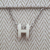 HERMES Mini Popachoux Halskette H147992FP49 Palladium Silber Blanc Weiß 111032656 [P]
