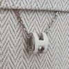 HERMES Mini Popachoux Halskette H147992FP49 Palladium Silber Blanc Weiß 111032656 [P]