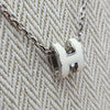 HERMES Mini Popachoux Halskette H147992FP49 Palladium Silber Blanc Weiß 111032656 [P]
