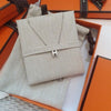 HERMES Mini Popachoux Halskette H147992FP49 Palladium Silber Blanc Weiß 111032656 [P]
