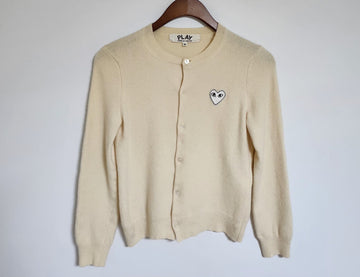 COMME DES GARCONS Cardigan Ivory Weiß Patches Damen Damen Cardigan AZ-N065 [M] 157660286