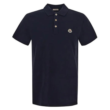Moncler Logo Patch Polo T-Shirt Navy 8A000 30 84556 77X 146793857