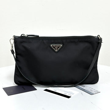 PRADA Dreieckslogo Nylon Damen Mini Schultertasche Schwarz (1NI545) 157682610