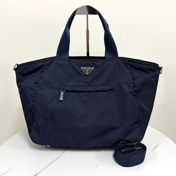 Prada Triangle Logo Nylon Tote Bag Shoulder Bag Navy (BR5093) 157682689
