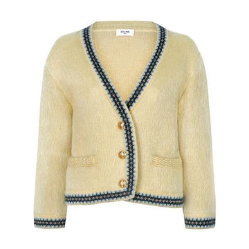 CELINE Wolljacke Cardigan in Blassgelb 2AI55193V 11PY 54926563