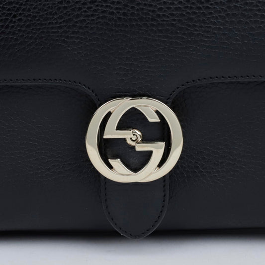 GUCCI レザー トップハンドル チェーン ショルダーバッグ ブラック 157522532 [P]