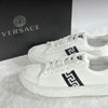 VERSACE メンズ グレッカ パターン サプル レザー スニーカー ホワイト/ブラック 1A00775 2W020 151075801 [P]