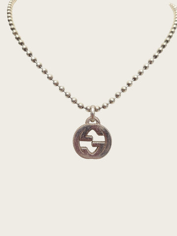 Gucci Silver Interlocking G Logo Necklace 157690226
