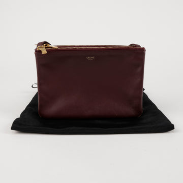 Celine Burgundy Leather Trio Shoulder Bag 192033 157547932