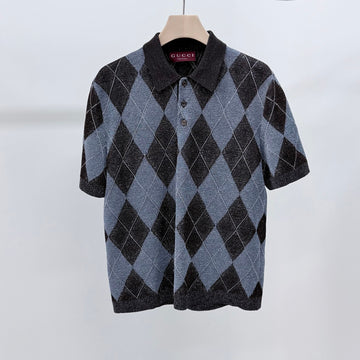 GUCCI Gesticktes Woll-Polo mit kurzen Ärmeln 157691499