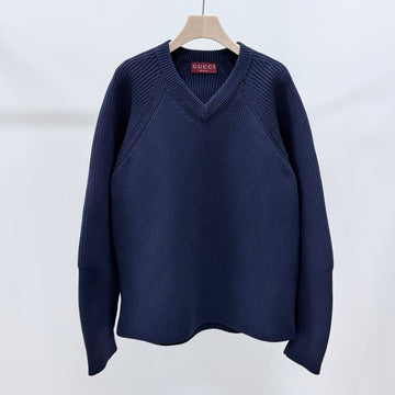 Gucci V-Neck Knit Navy 157691691