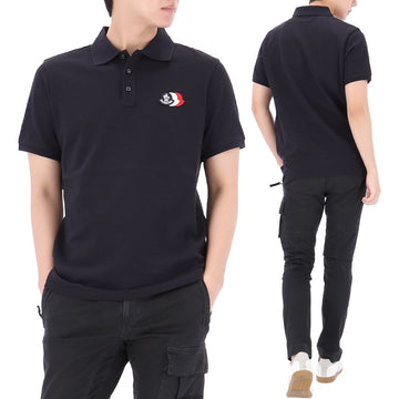 Moncler Tricolor Logo Patch Polo Short Sleeve T-Shirt 157692234