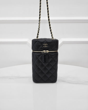 CHANEL Vanity Caviar Cosmetic Phone Holder Crossbody Bag AP2084 157692388