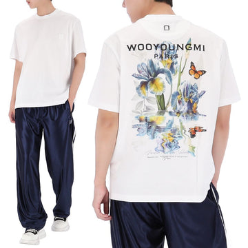 Wooyoungmi Flower Back Logo Short Sleeve T-Shirt 157692448