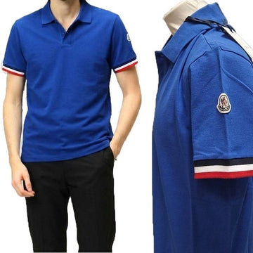 Moncler Logo Patch Three-Stripe Lined Collar Short Sleeve T-Shirt 091 8A00023 899PO 125611924