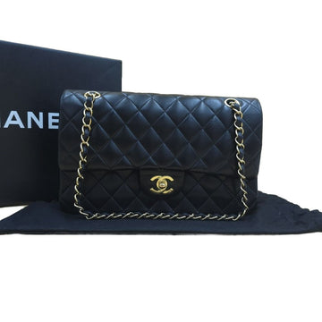 CHANEL Classic 11.22 Medium Flap Bag Gold-Tone Lambskin Gold Chain Shoulder Bag A01112 157776148 [P]
