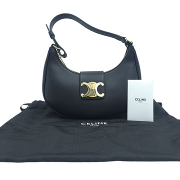 CELINE Triomphe Ava Bag Medium Kätzenleder Schultertasche Schwarz 114493 157776153 [P]