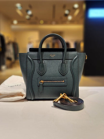 Celine Nano Dark Green Shoulder Bag 189243 157776356