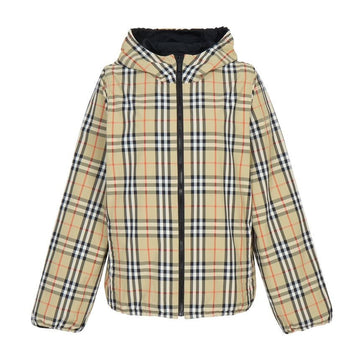 Burberry Kids Check Reversible Hooded Jacket 157783580