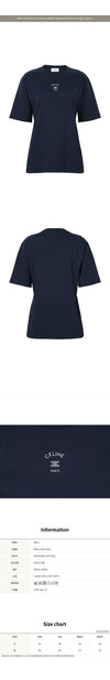 CELINE ネイビーホワイトルーズTシャツ 157789699 [P]