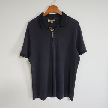 Burberry Checked Short Sleeve Polo Shirt Navy 8000917 XL 157794683