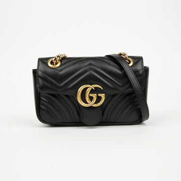 Gucci GG Marmont Mini Leather Shoulder Bag Black 157406718