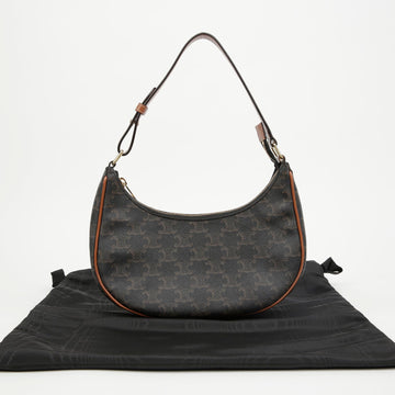 Celine Triomphe Canvas Calfskin Ava Bag Tan Medium 157522519