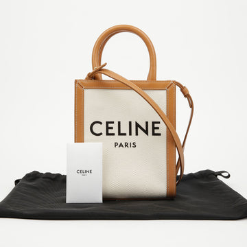 Celine Calfskin Mini Vertical Cabas Natural Tan 157522734