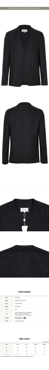MAISON MARGIELA Schwarze kragenlose minimalistische Wolljacke 157796636 [P]