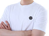 PHILIPP PLEIN Basic Rundhals-T-Shirt mit Steelleder-Patch (Weiß) 157797077 [P]