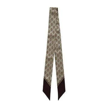 Gucci Silk Ribbon Scarf with Camel GG Print 812250 3G001 9865 149978612 [P]