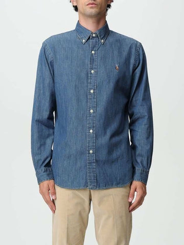Polo Ralph Lauren Embroidered Denim Shirt with Pony Logo 133039491