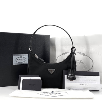 PRADA Saffiano-Trimming Nylon Hobo Bag 1NE204 157798009