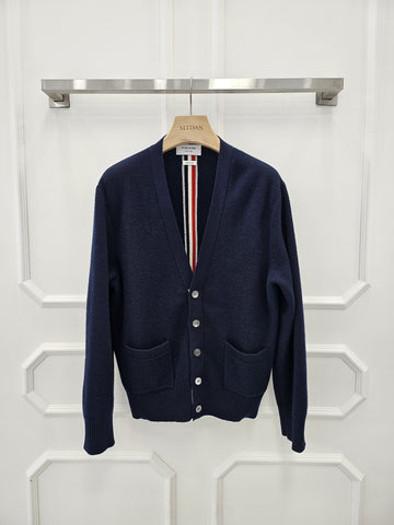 THOM BROWNE Merino-Wolle gewaschene Pique-Strickjacke 2 157799881
