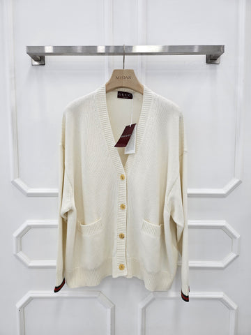Gucci Women's Web Trim Cardigan S 830815 New Item 157799890