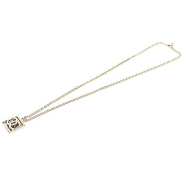 CHANEL 23B ABB742 Ruthenium Gold Coco Square Chain Necklace 157799902