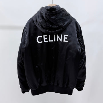 Celine Hooded Satin Nylon Jumper Jacket [Unused/48] 157801013