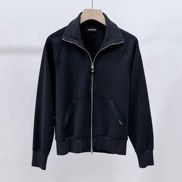 Tom Ford Cotton Training Zip-Up Jacket Black 50 157801058