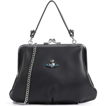 VIVIENNE WESTWOOD 25FW ORB グレーニーフレーム パルス チェーン トートバッグ ブラック 4B010005W L001L N403 150834866 [P]