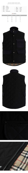 Burberry Diamond Quilted High Neck Vest Black 8049783 124399511 [P]