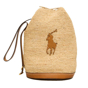 POLO RALPH LAUREN Belfort Rafia Bucket Bag Natural 151499960 [P]