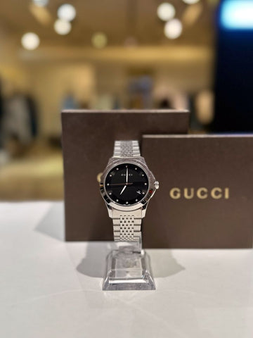 Gucci Timeless 12P Diamond Quartz 38MM Men's Watch YA126405 157813574