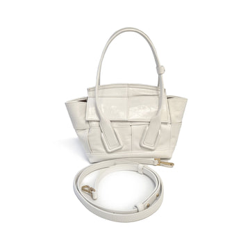 BOTTEGA VENETA Weiße Intrecciato Mini-Crossbody-Tasche 666873 157823171