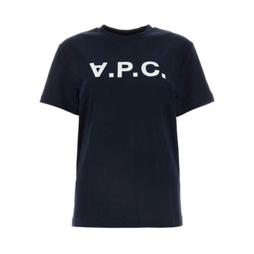 APC 26SS VPC Samt Logo Standard Fit T-Shirt Dunkelblau M26384 TIQ 150727001 [P]