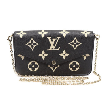 LOUIS VUITTON Monogram Empreinte Black Beige Felicie Pochette Chain Crossbody Bag M82479 157831292