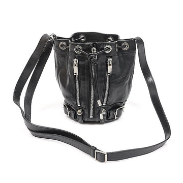 Saint Laurent Black Calfskin Silver-tone Rider Bucket Small Shoulder Bag 333479 157831321